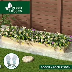 Green Fingers Garden Bed 150x90x30cm Wooden Planter Box Raised Container Growing - Picture 1 of 8