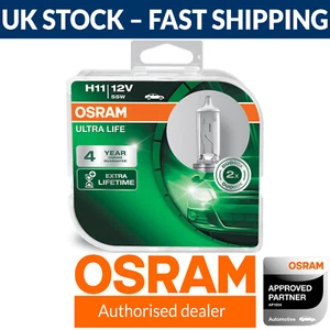 OSRAM Ultra Life H11 Long Life Scheinwerferlampen (Doppelpack Birnen) 64211ULT-HCB - Bild 1 von 3