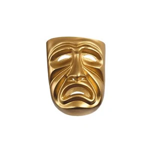 Gold Painted Tragedy Adult Mask Frown Sad Face - Picture 1 of 2