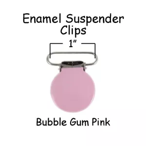 100 clip porta ciuccio sospensione 1" gomma a bolle smalto rosa viso tondo - Foto 1 di 4