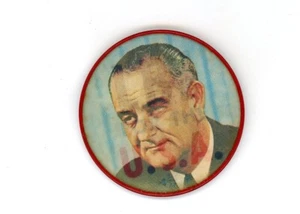 1964 LBJ Vari-Vue Flasher USA Lyndon Johnson Button Vintage Original Foto Pinback - Bild 1 von 5