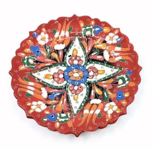 Handmade Turkish Traditional Ceramic Pottery Plate 7"  - Picture 1 of 2