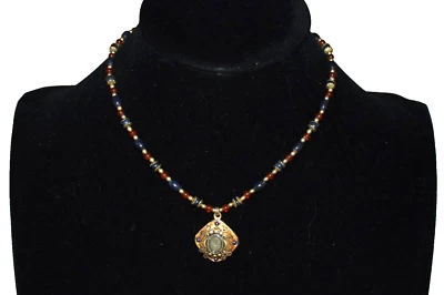 Collar de Cuentas MICHAEL GOLAN con Gargantilla Colgante Cuadrado Chapado en Oro 24K B1 Foto 1 de 4