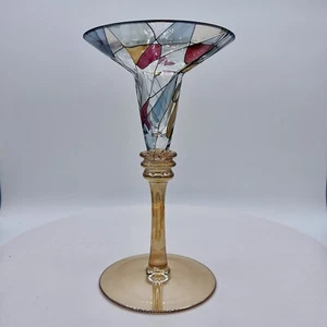 PartyLite Crystal Mosaic Stained Glass Tealight Taper Candle Holder VINTAGE - Picture 1 of 5