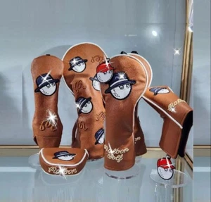 Braun Grün 3D Bestickt Golfschläger Cover Driver Holz Hybrid Putter Cover 135UT - Bild 1 von 29