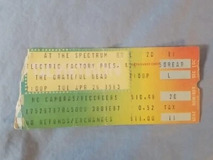 April 4-26-83 1983 Grateful Dead Ticket Stub Spectrum Philadelphia - Picture 1 of 2