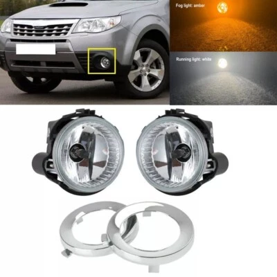 LED Amber Front Fog Lamp w/White Running Light For Subaru Forester 2008-2012 - Image 1 of 4