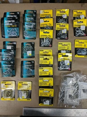 30 упаковок винтовые глаза и крючки Ultra и Stanley смешанные размеры 250 всего - Изображение 1 из 4