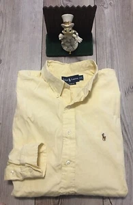 Ralph Lauren Dress Shirt 18 36-37 Long Sleeve Yellow Classic Fit Casual Cotton - Picture 1 of 4
