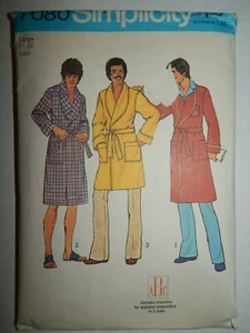 Simplicity 7080 Morgenmantel Schnittmuster Herren L 42 44 Lounge Bad Gürtel zum Binden Vintage Schnitt - Bild 1 von 5