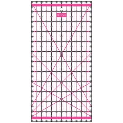 Semplix Patchwork-Quiltlineal (12" x 6" / 2,5 mm pink) Schneidlineal messen - Bild 1 von 4