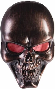 Bronze Skull Plastic Mask Skeleton Fancy Dress Up Halloween Costume Accessory - Picture 1 of 1