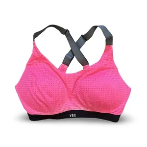 Victoria’s Secret VSX Sport Pink Gray 34D Racerback Padded Sports Bra Gym Active - Picture 1 of 6
