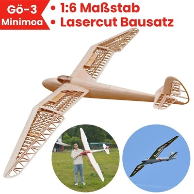 Gö-3 Minimoa Modellflugzeug 2844 mm Spannweite 1:6 Lasercut Holz Bausatz Gleiter - Bild 1 von 4