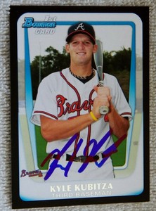 Atlanta Braves Kyle Kubitza Signed 2011 Bowman 1st Card Auto