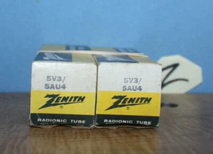 Radio Tubes 5V3 5AU4 Zenith by GE NOS PAIR - Bild 1 von 3