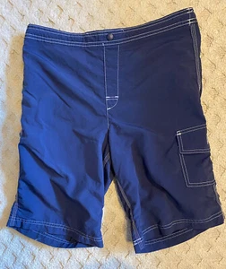 Lands End Navy Blue Swim Trunks, Youth Large (14-16) - Picture 1 of 3