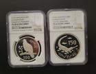 Lot(2) 1976 PAKISTAN 100 & 150 rupees WWF NGC PF 68 UC Silver Proof Conservation