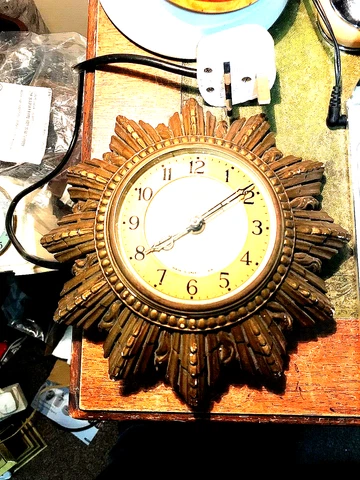 SUNBURST WALL CLOCK. SMITHS-FULLY WORKING.  IN ORIGINAL CONDITION- NEAR OFFERS Cover