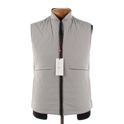 Chaleco acolchado Luciano Barbera nuevo con etiquetas mezcla de poliamida talla 50 (M EE. UU.) en gris liso Foto 1 de 4