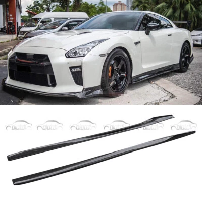 Para Nissan GT-R R35 VRS 2017-2023 Estilo Fibra de Carbono Faldones Labio de Extensión Foto 1 de 4