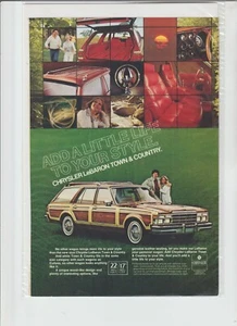 Anuncio original de revista Chrysler LeBaron 1978 Town & Country "Añade un poco de vida..." - Imagen 1 de 1