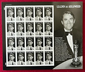 US Stamps Scott 4526 GREGORY PECK LEGENDS OF HOLLYWOOD Sheet of 20 MNH - Picture 1 of 1