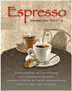 Espresso Coffee large steel sign 400mm x 300mm (og) - Picture 1 of 1