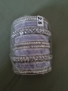 Silver And Lilac Bangles size 2.8 - Picture 1 of 1