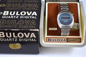 Vintage 1977 N7 Bulova Solid State Quartz Digital LED NOS Uhr mit Box lot.qd - Bild 1 von 11