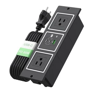 Tira de alimentación empotrada con estación de carga rápida USB-C de 65 W, resistente a manipulaciones D... - Imagen 1 de 6