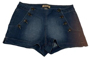 Pantalones Cortos Blue Spice Para Mujer Talla 11/12 Azul Denim Cintura Alta Marinero Botón Delantero - Imagen 1 de 5