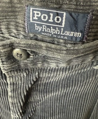 Pantalones de pana gris oscuro POLO Ralph Lauren para hombre 38x34 Foto 1 de 4
