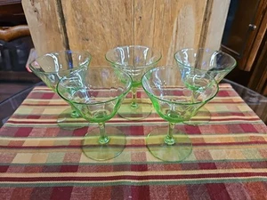 Uranium Glasses Set of 5, 4.25" each - Picture 1 of 11