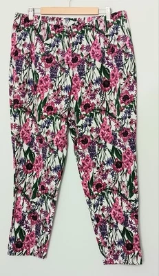 Isaac Mizrahi Live! Calça feminina tamanho 18W multicolorida 24/7 estampa elástica tornozelo  - Imagem 1 de 4