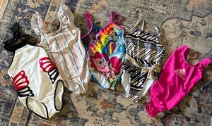Girls One Piece Swimsuit Lot 6/6x My Little Poy Adidas Tommy Bahama Gap - Picture 1 of 6