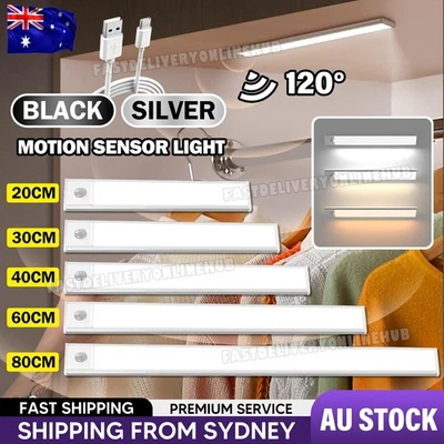 LED Motion Sensor Under Closet Light Rechargeable Magnetic Cabinet Dimmable Lamp - image 1 of 4