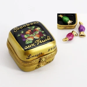 Limoges Porcelain 'Bonbons aux Fruits' Trinket Box with Surprise Chocolates - Picture 1 of 5