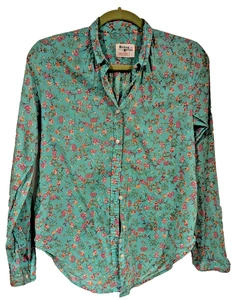 Anthropologie Camicia Donna Verde Cavalli Floreale Bottoni - 2 Casetta - Foto 1 di 7