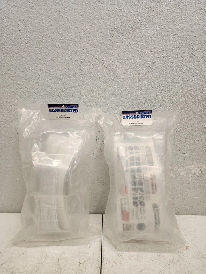 (2) Team Associated SC18 1/18 RC 4WD Short Course Truck Body-Shell 21353 New - Image 1 of 4