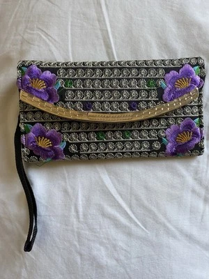 Carteira bordada pulseira boho artística  - Imagem 1 de 4