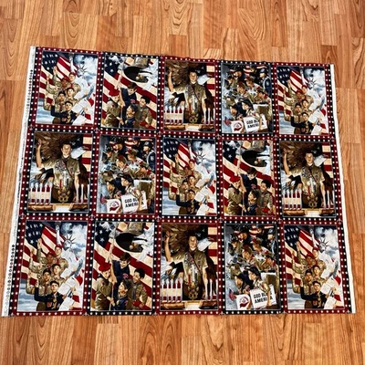Boy Scouts America Patriotic Stars Stripes Panel Joseph Csatari - Image 1 of 4