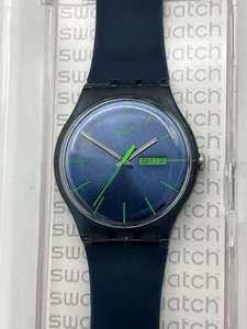 Uhr Original SWATCH New Gent BLUE REBEL (SO29N704)-Blau/Grün-Datum/Wochentag - Picture 1 of 10