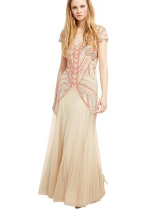 Miss Selfridge Beaded Maxi Dress Size 8 Gatsby NWT RRP £120 Special Occasion - Picture 1 of 13