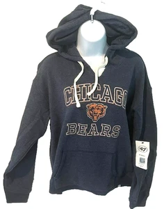 NFL Chicago Bears Distressed Hoodie Sweatshirt Pockets Ladies Size Large - Picture 1 of 9