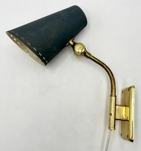 Vintage FALKENBERG MID CENTURY SWEDISH BRASS WALL LIGHT Articulated 1950's - Picture 1 of 19