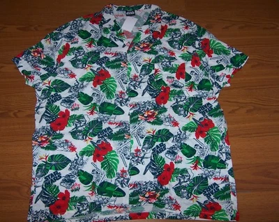 Camisa con botones manga corta estampado de cómics tropicales de Star Wars nueva con etiquetas, 2XL Foto 1 de 4