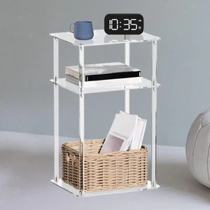 Clear NightStand for Bedroom Modern Acrylic Small Table Acrylic Side Table - Picture 1 of 5