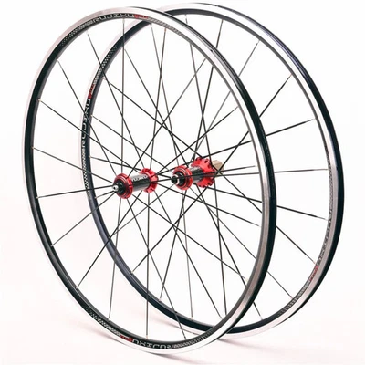 700C Road Bicycle Wheelset Front 2 Rear 4 Bearing Carbon Fiber Tube Hubs 18Hole - Image 1 of 4
