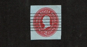 1899 U.S. STAMPED ENVELOPE 2c Carm on Blue Die 2 WASHINGTON Sc#U365 Used - Picture 1 of 1